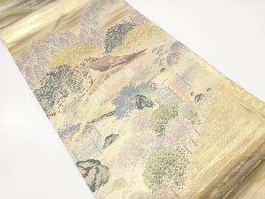 アンティーク　大原寂光院模様織出し袋帯（材料）